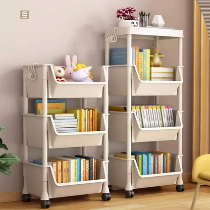 Slim Kitchen Corner Storage Rack — Multi‑Layer Narrow Bookshelf