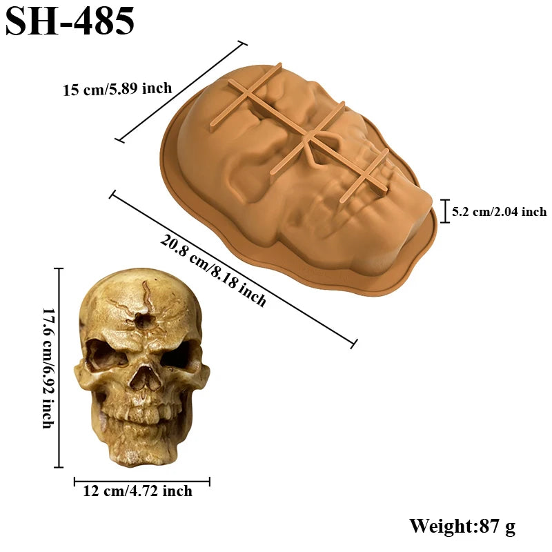 Halloween Mask Design Cake Mold Skull Design Chocolate Mold Halloween Silicone Cake Mould Kitchen Bakeware Dessert Tools