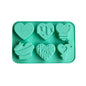 1/2pcs 6 Holes Love Silicone Candy Mold DIY Heart Shaped Candle Soap Mould Chocolate Pudding Jelly Cake Decoration Baking Tool