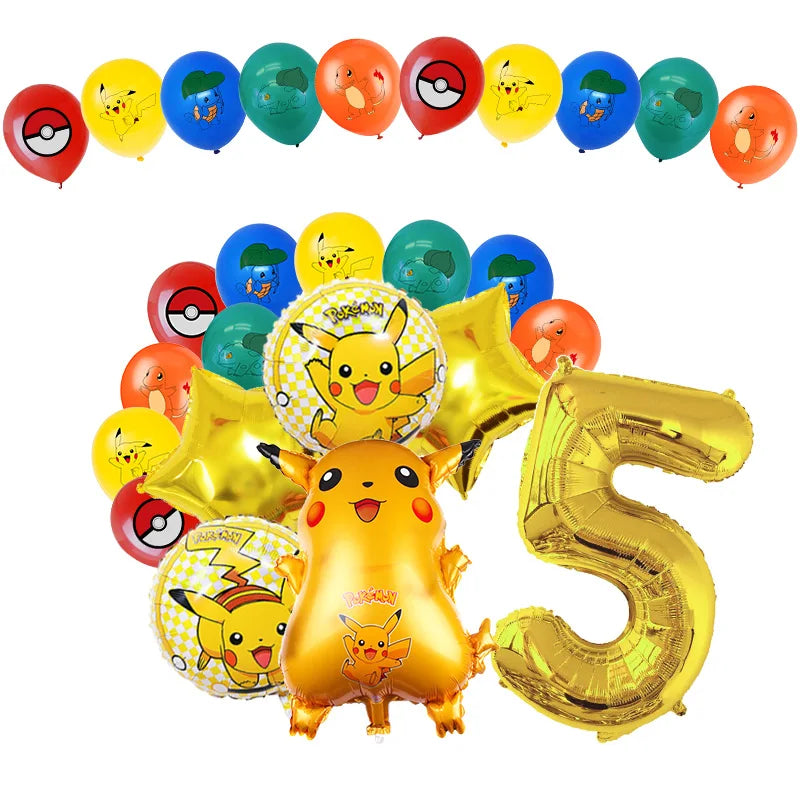 Pikachu Birthday Party Decoration Set (Backdrop · Balloons · Tableware · Kids Party Kit)