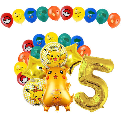 Pikachu Birthday Party Decoration Set (Backdrop · Balloons · Tableware · Kids Party Kit)