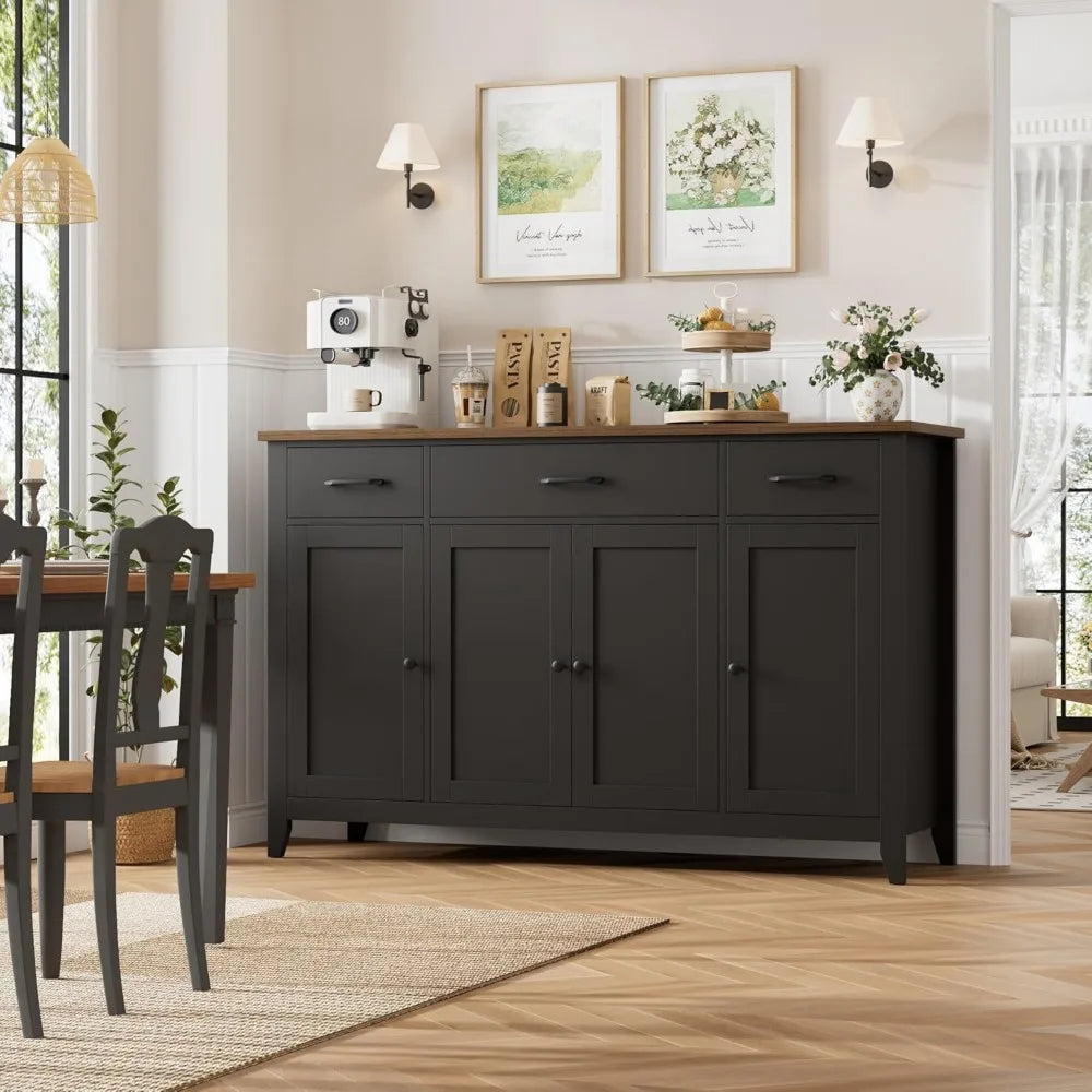 55" Farmhouse Sideboard – Black