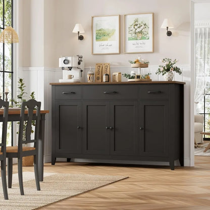 55" Farmhouse Sideboard – Black