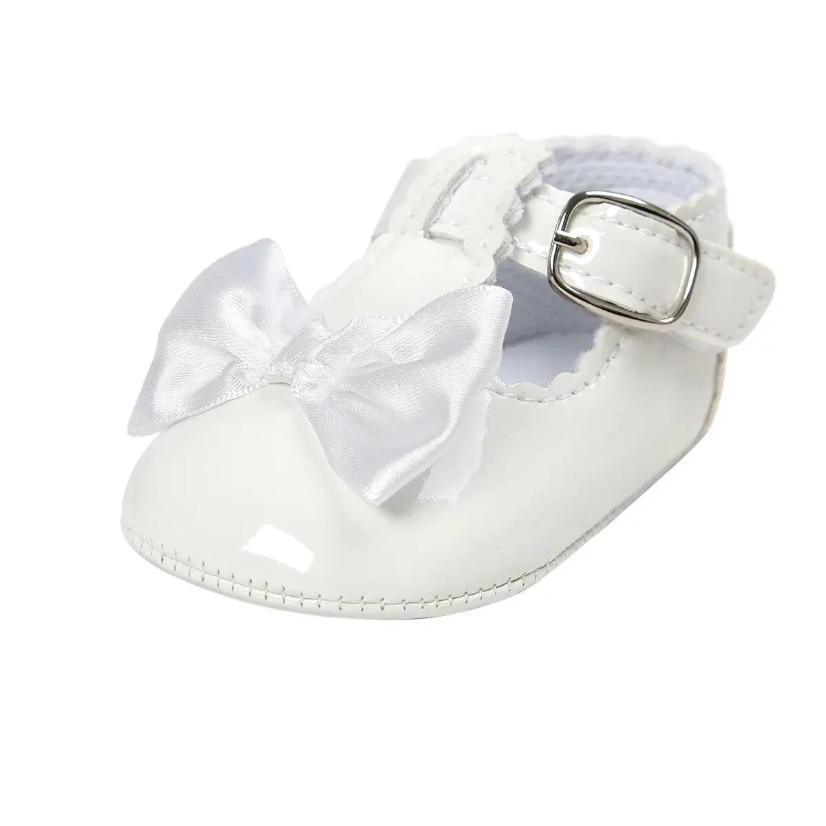 Baby Girls Classic Bowknot Rubber Sole Anti-slip PU Shoes