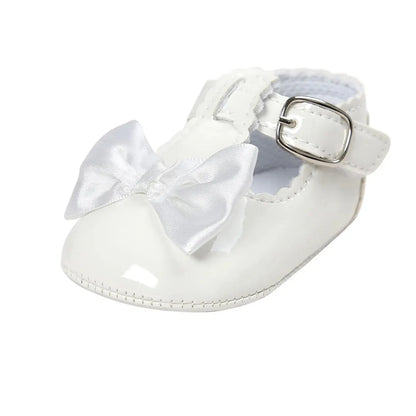 Baby Girls Classic Bowknot Rubber Sole Anti-slip PU Shoes