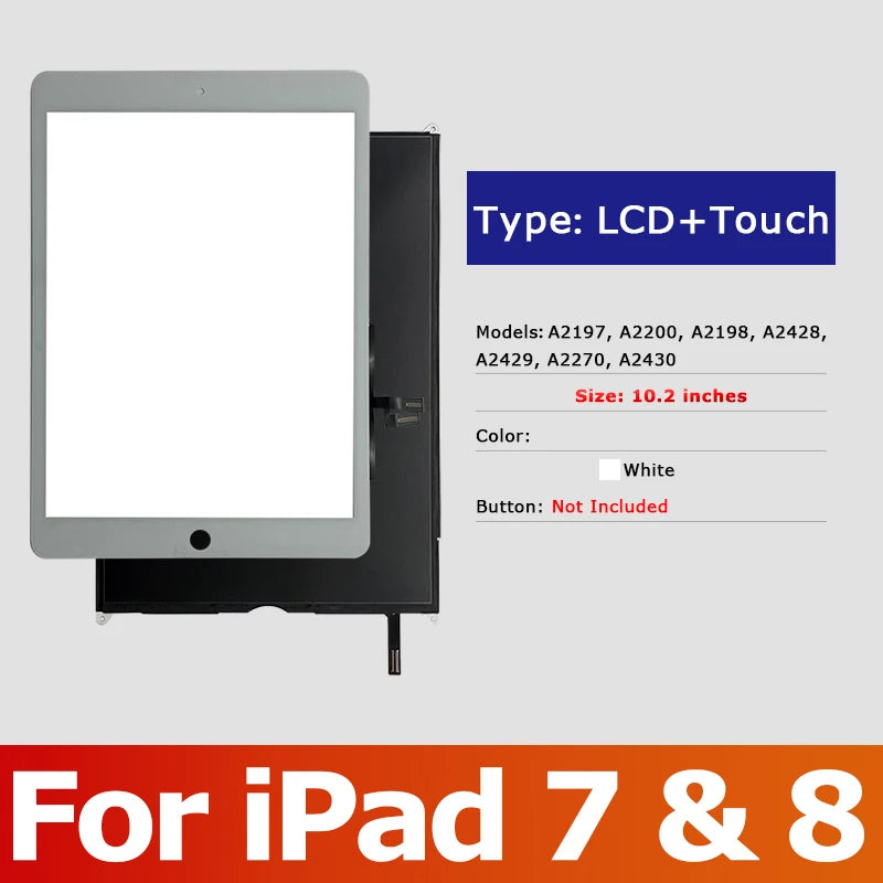 iPad 10.2 LCD Touch Display Assembly (7th–9th Gen)
