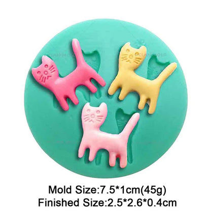 Cat Silicone Mold Cute Kitten Styles Baking Fondant Cake Decorating Tools Chocolate Sugar Cupcake DIY Kitchen Baking Mould