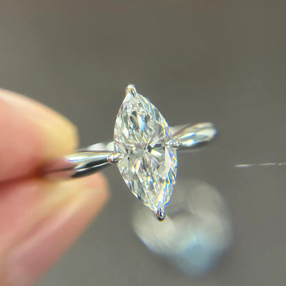 OEVAS 1CT-3CT 7*14MM Marquise Cut Moissanite Wedding Rings S925 Silver Plate 18K Gold for Women Lab Diamond Party Jewelry Gift