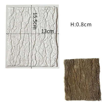 3D Tree Stump Fondant Mold Wood Bark Texture Impression Lace Mat Cake Border Decorating Tools Sugarcraft Supplies Cupcake Topper