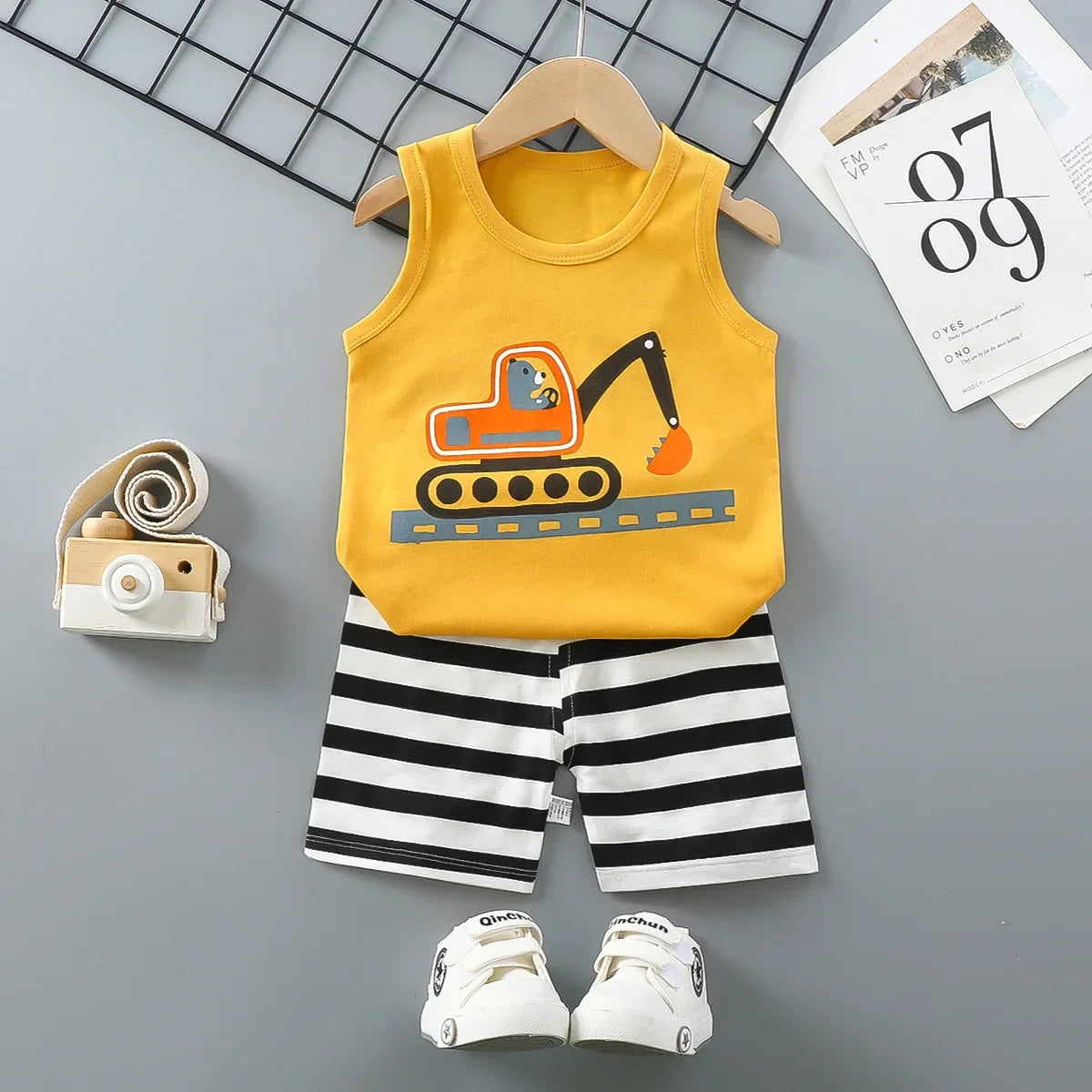 Casual Baby Boy Short Sleeve Sports T-shirt and  Shorts Set