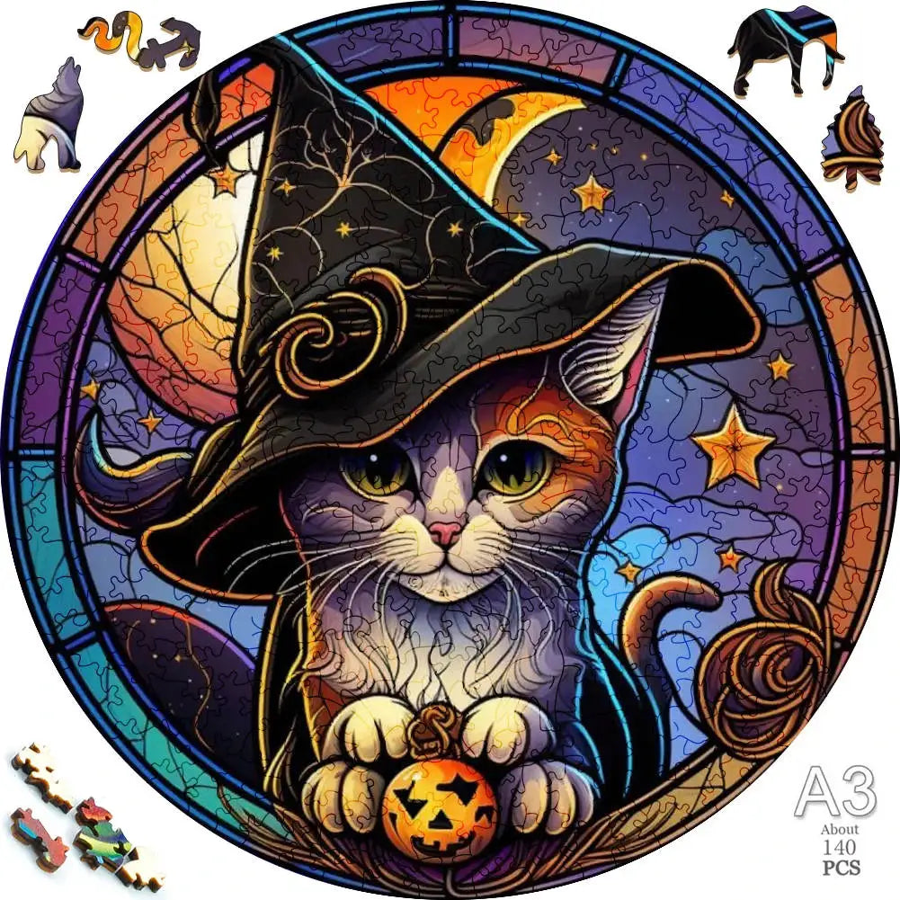 Wooden Animal Jigsaw Puzzle for Adults Kids Toy Circular Puzzle Puzzles Set Birthday Gift Brain Teaser Family Interactive Game