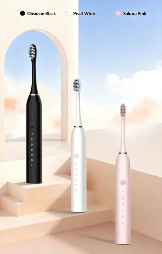 6‑Speed Rechargeable Sonic Toothbrush – Waterproof Soft Brush for Adults & Couples