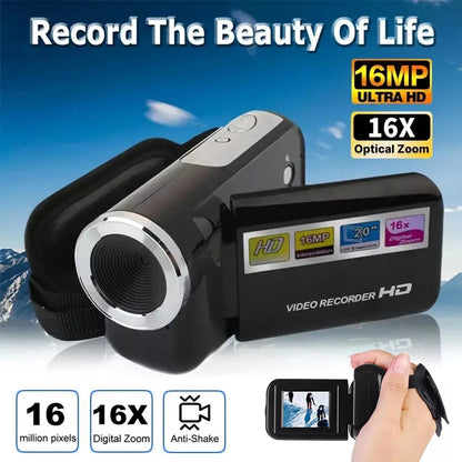 2.4" HD 1080P Digital Camera &amp; Rotatable Camcorder (16MP)
