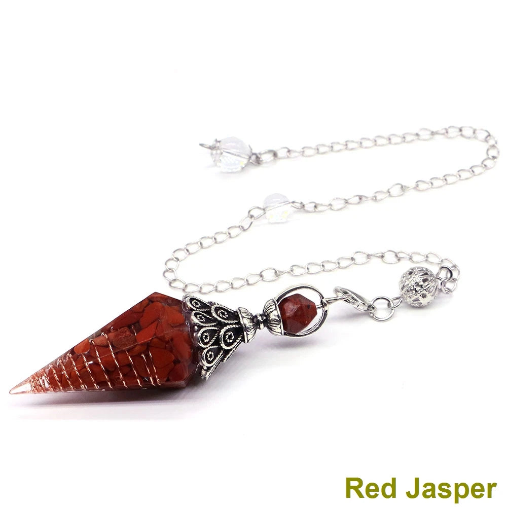 Crystal Healing Stone Quartz Pendulums Spiritual Hexagonal Pointed Resin Witchcraft Supplies Balancing Accessories Divination