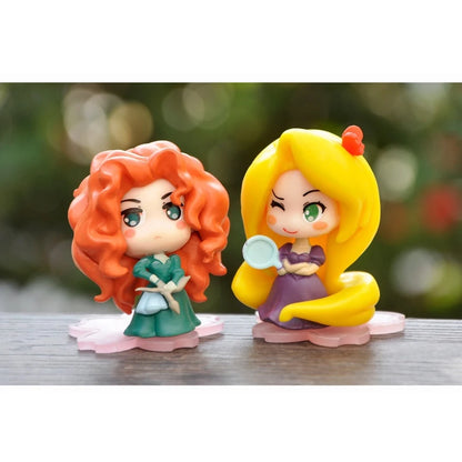 9‑Piece Kawaii Princess Figure Set – 6cm Rapunzel, Snow White, Jasmine, Mulan & Ariel Cake Toppers