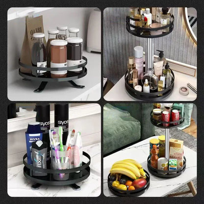 360 Rotation Spice Rack Multi-Layer Spices Seasonings Storage Tray Kitchen Organizer