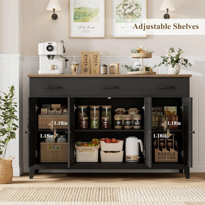 55" Farmhouse Sideboard – Black