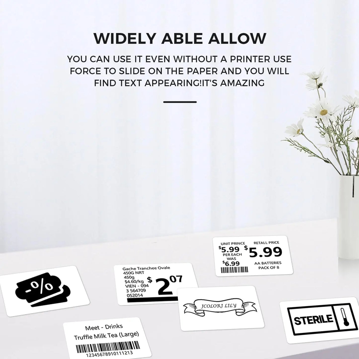 Phomemo M110/M220 40x30mm Thermal Labels - Self-Adhesive Waterproof Gloss Stickers for  Business/Barcode/Packaging/Office Use
