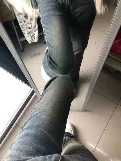 Vintage Washed High Waist Bell Bottom Jeans
