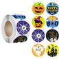 100-500pcs Halloween Black Bat DIY Round Stickers Sealing Packaging Stickers Halloween Gift Decoration 8 Spooky designs