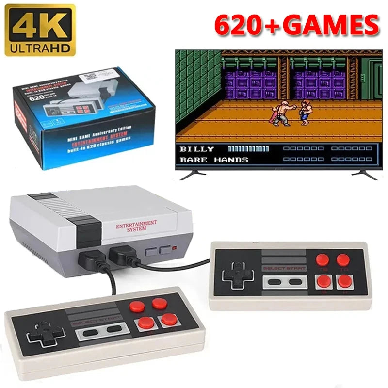 Retro Handheld Family Video Console (620 Built‑In Games, Dual Gamepads, AV Output)
