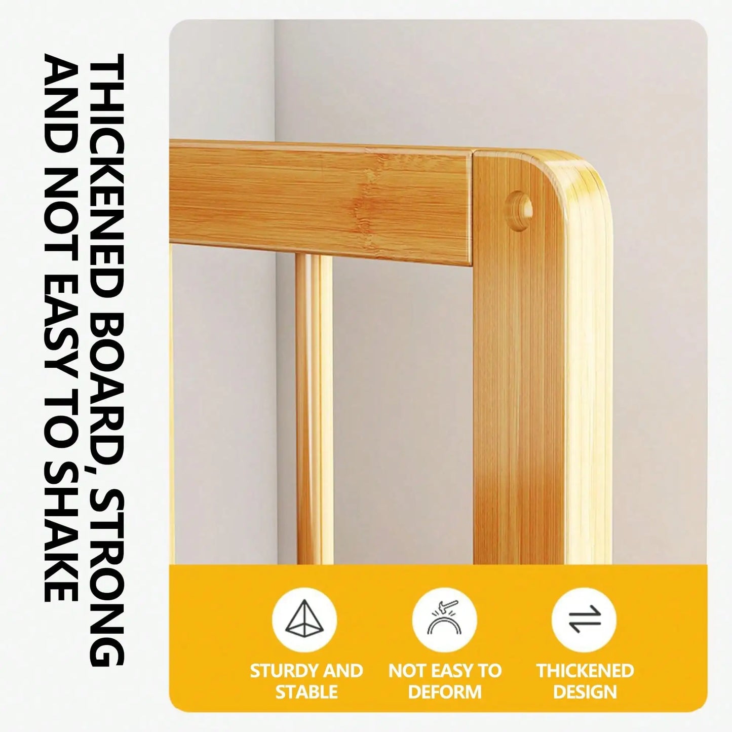 Senmeo Narrow Bamboo Bookshelf with Adjustable Shelves (4–5 Tier)
