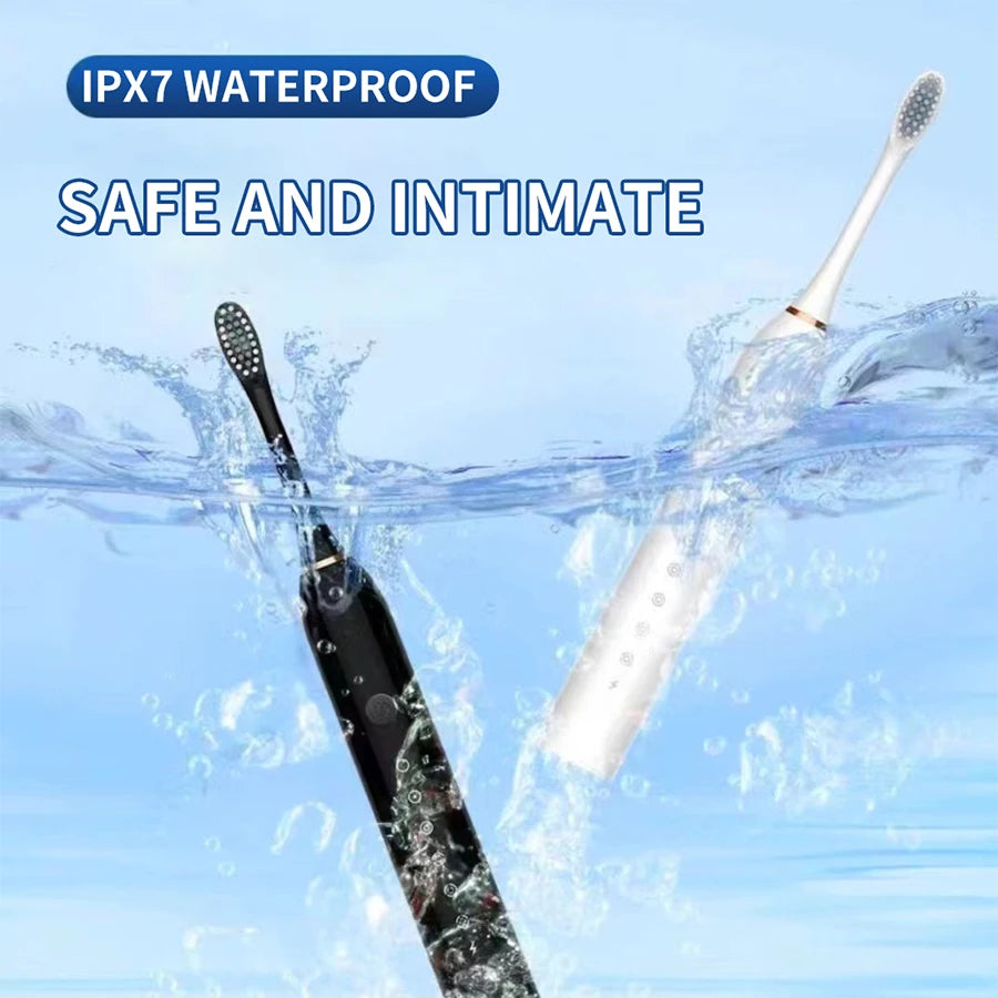 Ultrasonic Electric Toothbrush Set (Smart Sonic, Waterproof, Adult Deep‑Cleaning Modes)