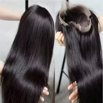 Straight Brazilian Remy HD Lace Frontal Wig (Pre‑Plucked Hairline)