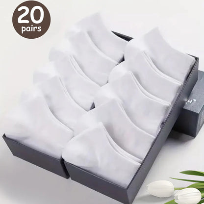 10/20/40 Pairs Men's Boat Socks Sweat Absorption Ankle