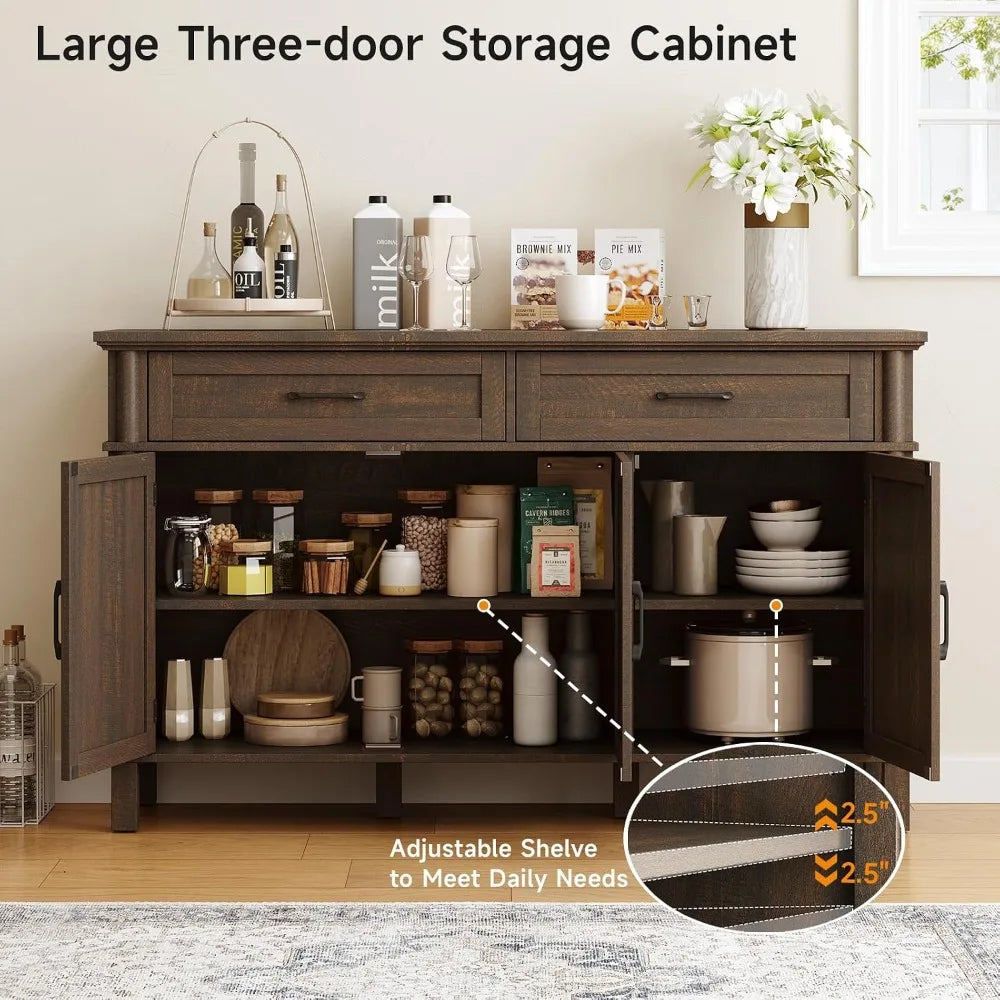 55" Farmhouse Buffet Cabinet – Brown