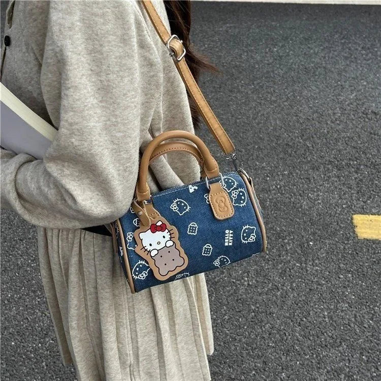 Hello Kitty Cowboy Cylinder Messenger Bag – Cute Portable