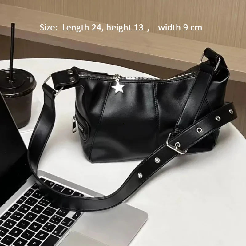 Richme Punk Bolso Mujer Fashion 2025 Trend New Design Chains Crossbody Shoulder Bags Harajuku Y2k PU Individuality Ladies Bags