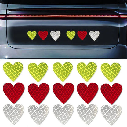 delete  12pcs Heart Shape Reflective Car Stickers Night Warning Mark Reflective Tape Stickers Decoration Decal Car Accessories