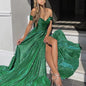 Ladies Dress Banquet Sequin Large Hem Strapless Sexy and Fashionable Slit Dress Summer 2024