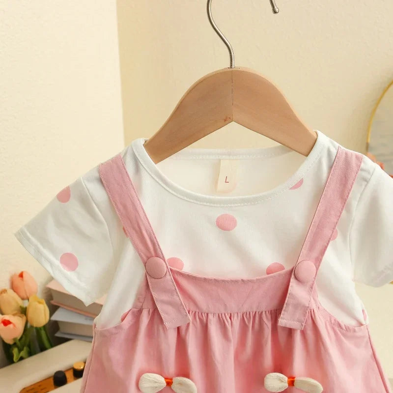 Baby Girl Polka Dot Dress – Summer Outfit with 3D Bow, Sweet Birthday Party Dress for Toddlers