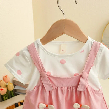 Baby Girl Polka Dot Dress – Summer Outfit with 3D Bow, Sweet Birthday Party Dress for Toddlers