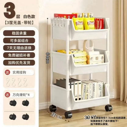 Multi‑Layer Rolling Storage Cart — Floor‑Standing Organizer