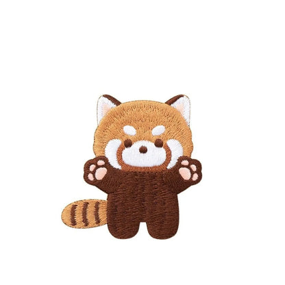Cute Red Panda Embroidered Patch – Iron‑On Sticker for Kids Clothes