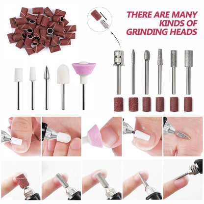 Professional Electric Nail Drill Machine Set – Manicure Milling Cutters & Strong Nail Polishing Tool