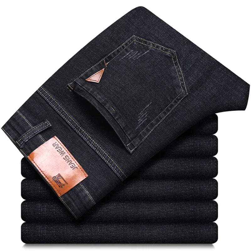 Men’s Classic Casual Stretch Slim Jeans (Straight Fit, Smart Casual Denim)