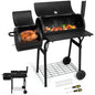 Charcoal Grill with Offset Smoker (Outdoor BBQ, Camping &amp; Backyard Use)