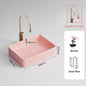 Pink Ceramic Vessel Sink – Modern Countertop Basin with Drain