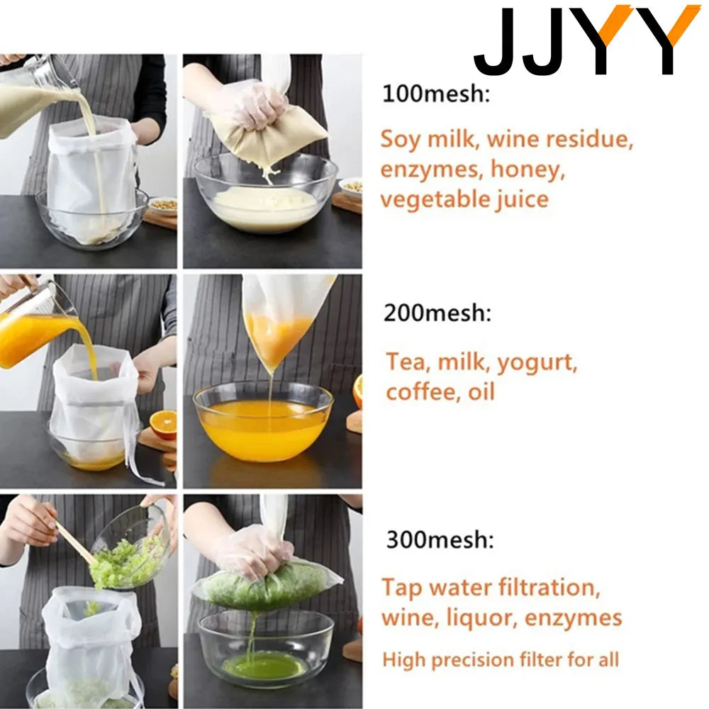 Filter Bag for Brewing Malt Boiling Wort Mash Strainer Tool Mesh Nylon Food Strainer Bag Nut Milk Juice Filte