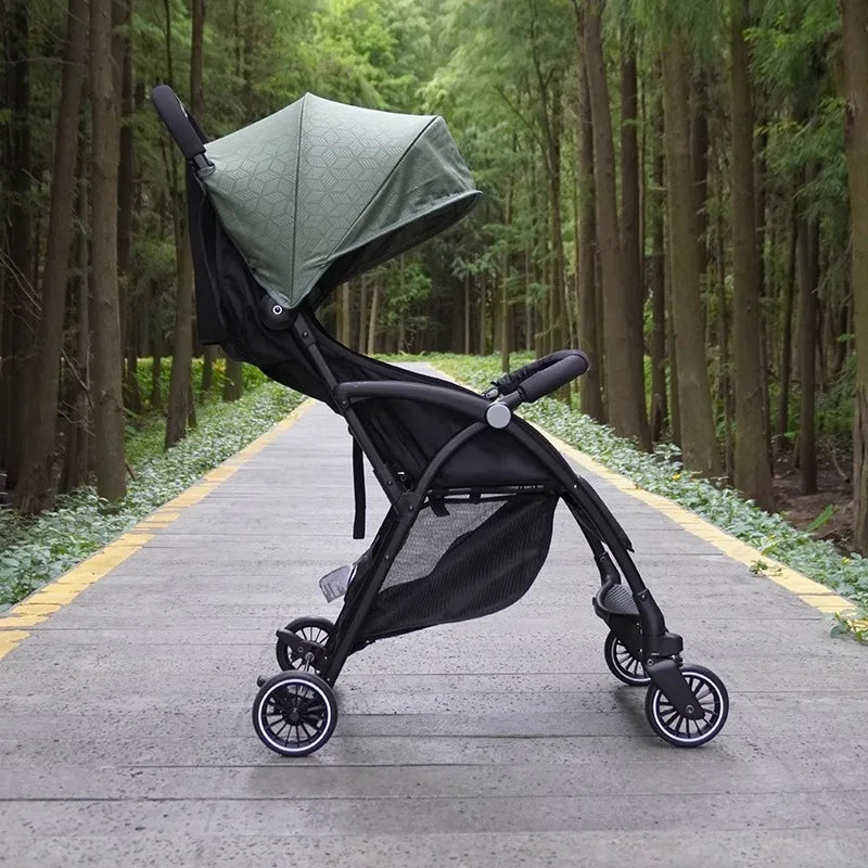 Sitting &amp; Lying Dual‑Use Lightweight Folding Baby Stroller (Multi‑Speed · Large Storage · Two‑Way Rollout)