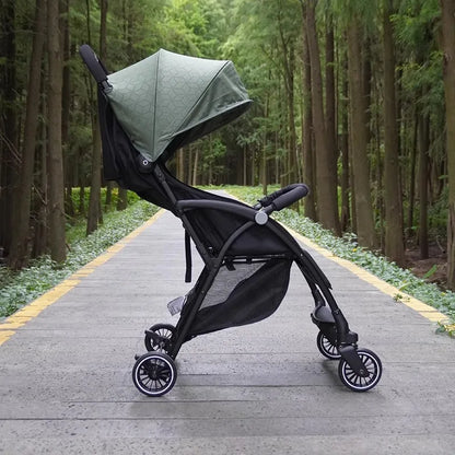 Sitting &amp; Lying Dual‑Use Lightweight Folding Baby Stroller (Multi‑Speed · Large Storage · Two‑Way Rollout)