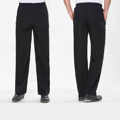 Men Work Wear Restaurant Kitchen Elastic Waist Pants