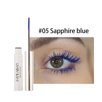 12 Color Mascara Waterproof Fast Dry Eyelashes Curls Extension Festival Make-Up Eyelashes Blue Red Purple Black White Mascara