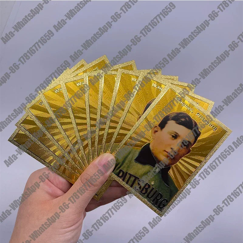 Classic 18 Types famous baseball player gold foil small cards for collection Gift and commemoration