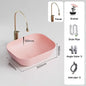 Pink Ceramic Vessel Sink – Modern Countertop Basin with Drain