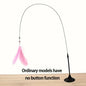 Interactive Bell & Feather Wand  Cat Teaser Toy  with Long Suction Cup Pole